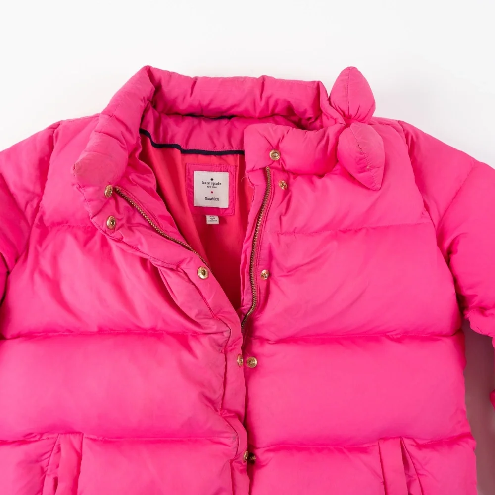 KATE SPADE X Gap Kids girl's neon hot pink puffer jacket size XXL